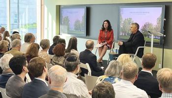 Thomas Friedman and Christa Acampora at the “The Future of Democracy in Israel: The Past, the Protests and the Post-War Period” event in Washington DC on May 13, 2024.